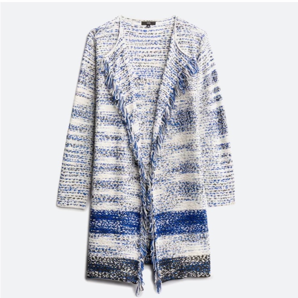 Fate-Laura Fringe Detail Textured Cardigan